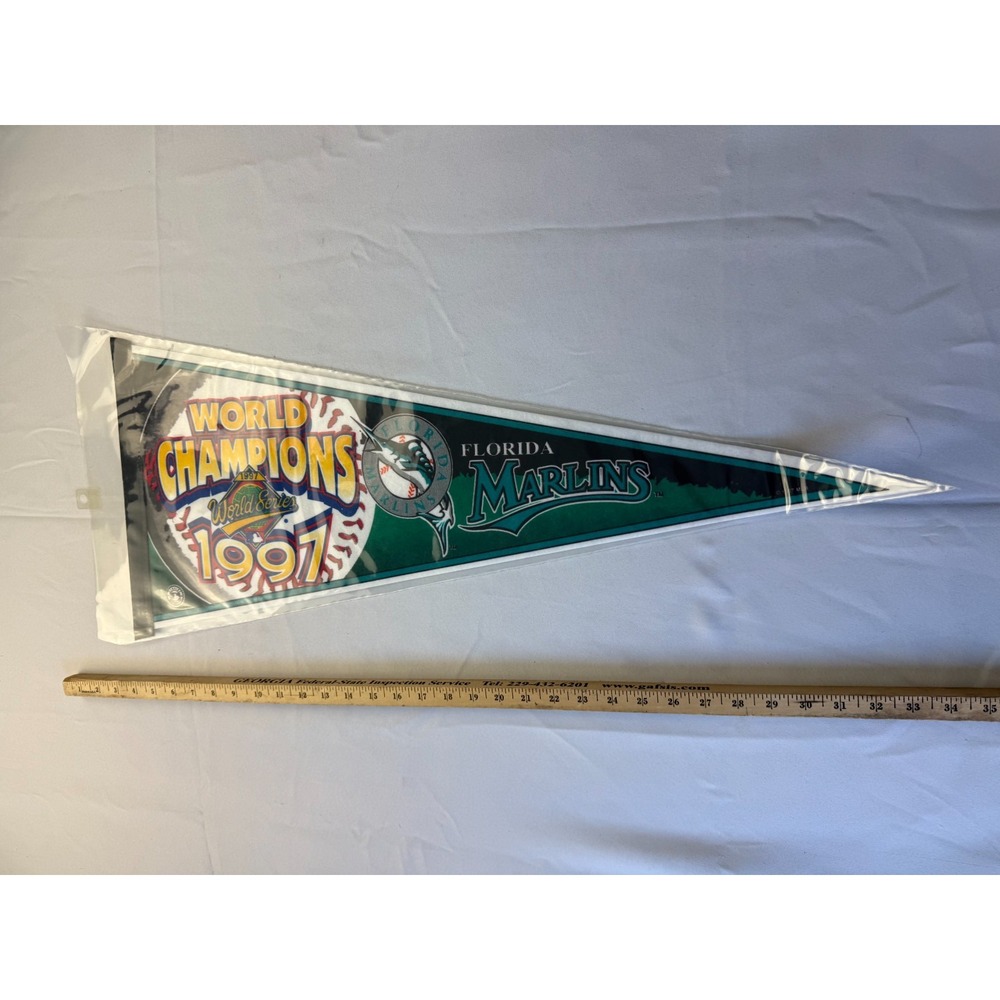 VINTAGE 1997 Florida Marlins Pennant World‎ Series Champions MLB Baseball NEW